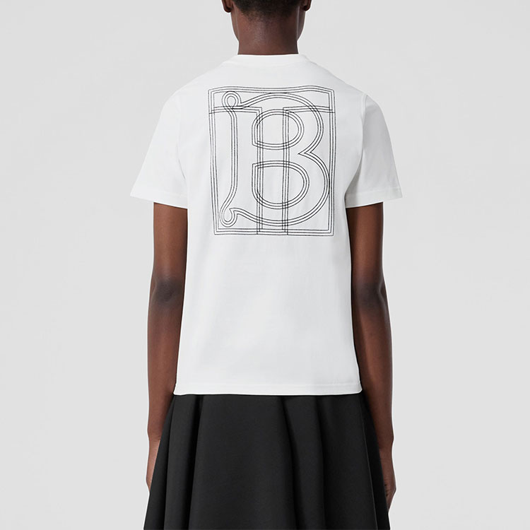 (Women) Burberry SS22  White Logo T-Shirt Short Sleeve Plain Design. 80571091 圖 4