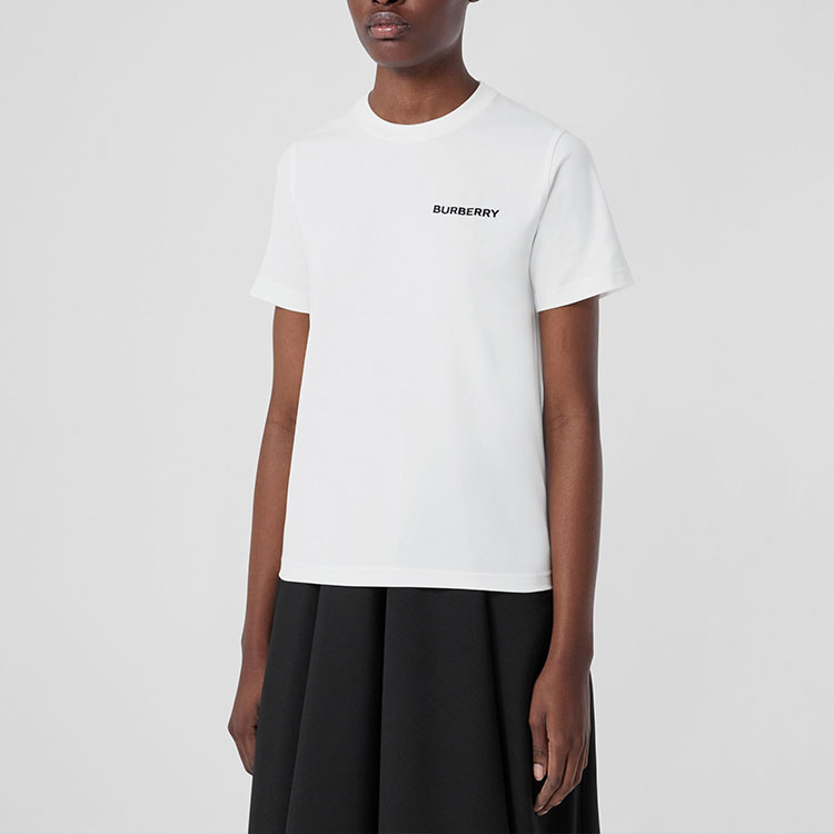 (Women) Burberry SS22  White Logo T-Shirt Short Sleeve Plain Design. 80571091 圖 5