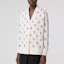 Lookbook (Women) Burberry SS22 White V-Neck Letter Print Long Sleeve Knit Sweater 80571601
