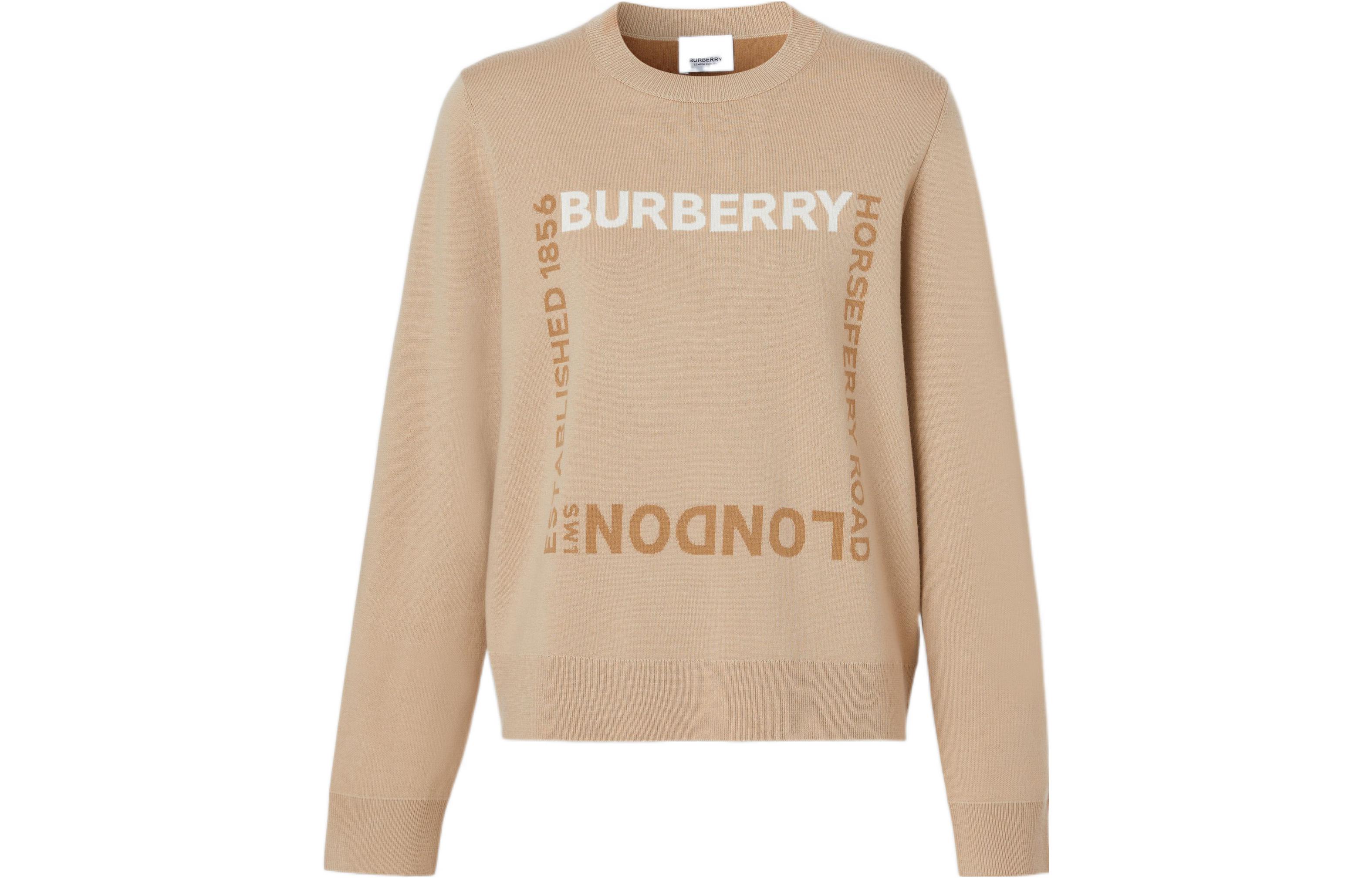 Order (W) Burberry SS22 黃棕色毛織套頭毛衣 羊毛提花徽標設計 80571591