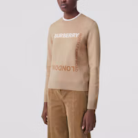 Purchase (W) Burberry SS22 黃棕色毛織套頭毛衣 羊毛提花徽標設計 80571591