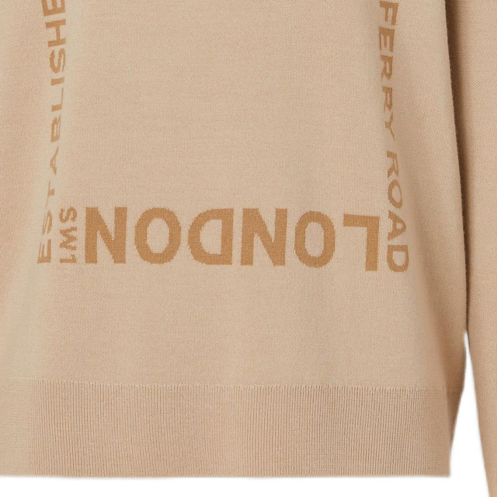 Sizing (W) Burberry SS22 黃棕色毛織套頭毛衣 羊毛提花徽標設計 80571591