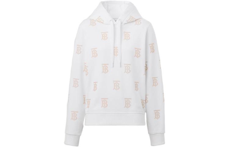 (Women) Burberry SS22 Allover Letter Print Hoodie  White. 80521251 圖 2
