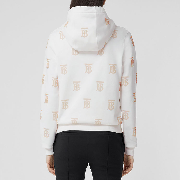 (Women) Burberry SS22 Allover Letter Print Hoodie  White. 80521251 圖 5