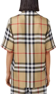 (W) Burberry SS22 米色全版格紋短袖襯衫 女款 80527491 Purchase (W) Burberry SS22 米色全版格紋短袖襯衫 女款 80527491