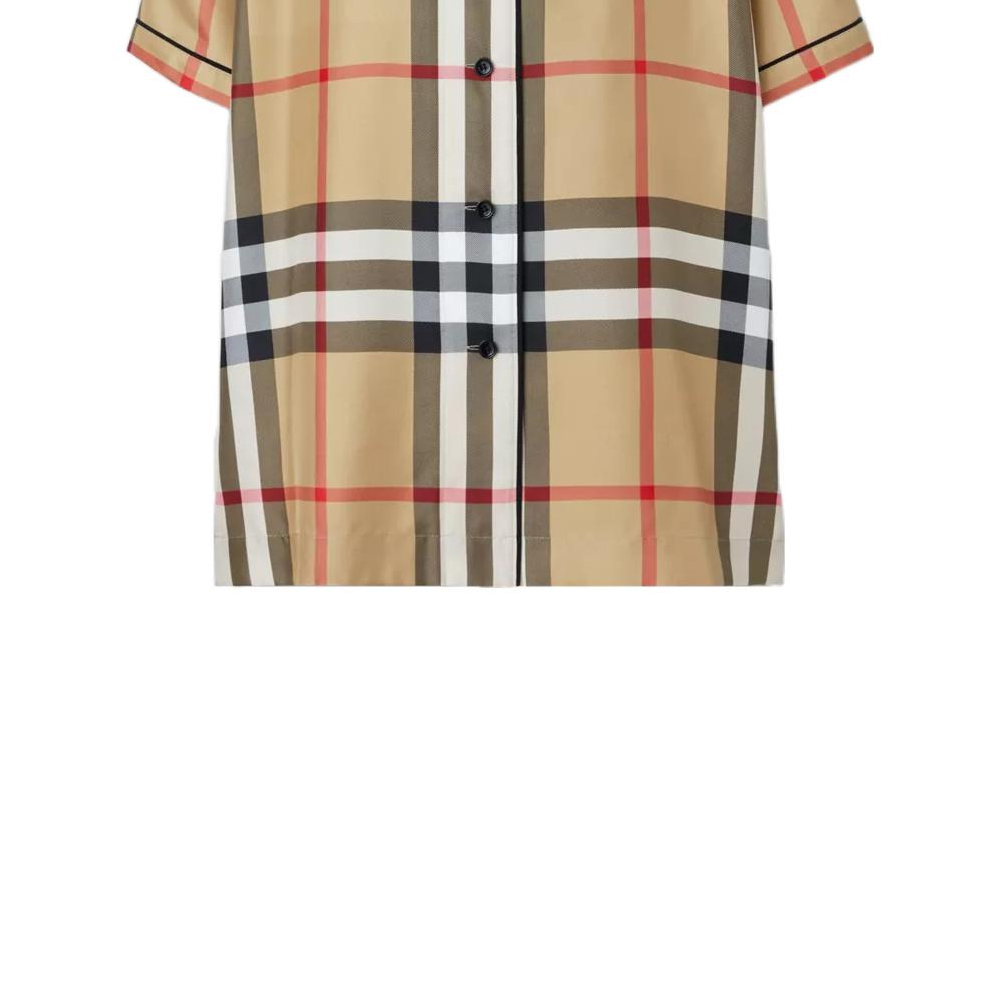 Sizing (W) Burberry SS22 米色全版格紋短袖襯衫 女款 80527491