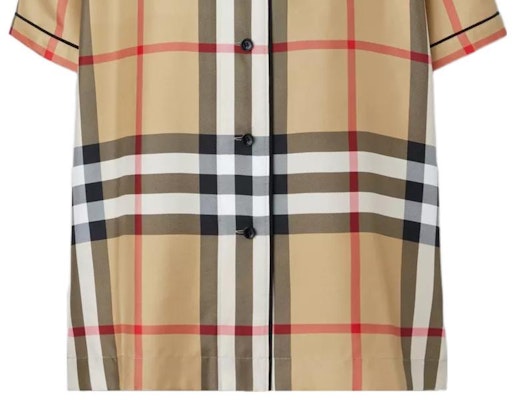(W) Burberry SS22 米色全版格紋短袖襯衫 女款 80527491 Sizing (W) Burberry SS22 米色全版格紋短袖襯衫 女款 80527491