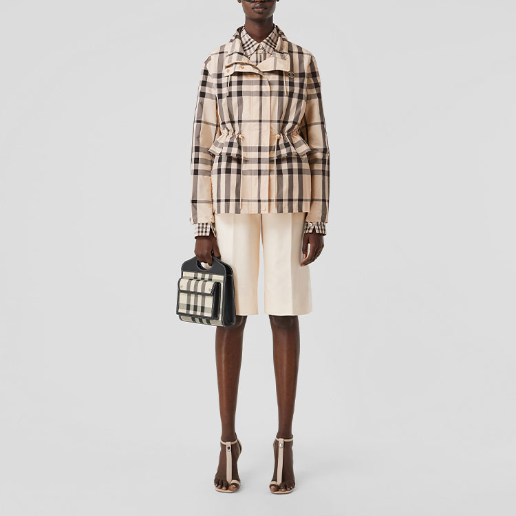 (Women) Burberry SS22 Beige Plaid Loose-Fit Long-Sleeve Jacket for Women. 80526051 圖 3