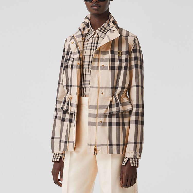 (Women) Burberry SS22 Beige Plaid Loose-Fit Long-Sleeve Jacket for Women. 80526051 圖 5