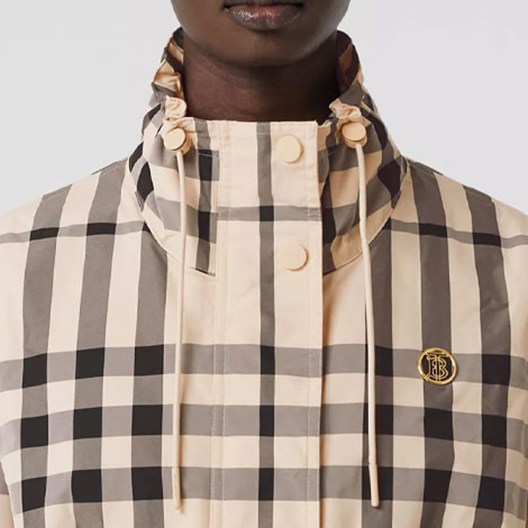 (Women) Burberry SS22 Beige Plaid Loose-Fit Long-Sleeve Jacket for Women. 80526051 圖 6