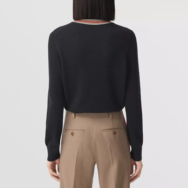 (Women) Burberry SS22 Black Striped Cashmere Crewneck Sweater. 80484281 圖 4