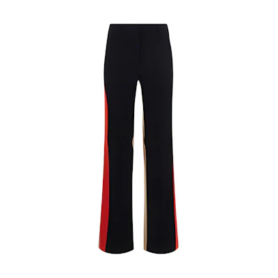 (Women) Burberry SS22 Black Wool Patchwork Straight-Leg Trousers 80486491