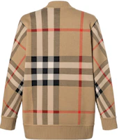 Lookbook (W) Burberry 2022春夏格紋提花V領卡迪根米色毛衣 80391531