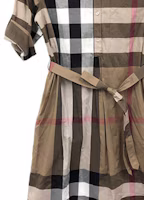 Shop (W) Burberry SS22 格紋短袖襯衫洋裝 棕色 女裝連衣裙 80529281
