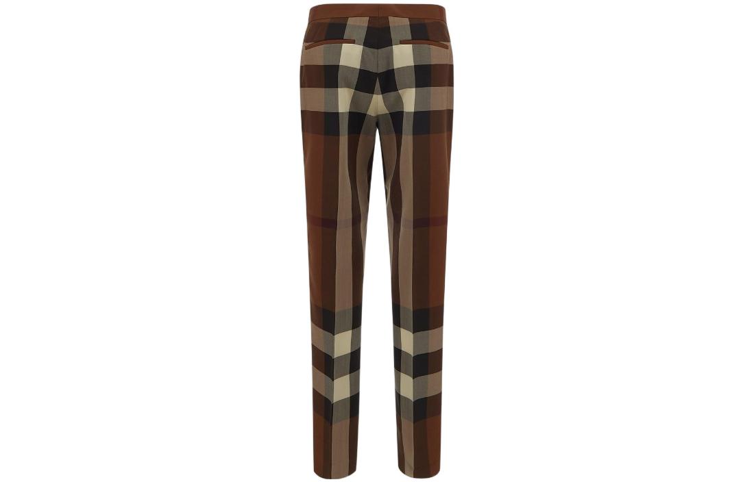 Lookbook (W) 버버리 SS22 체크 울 캐주얼 바지 브라운 80505561