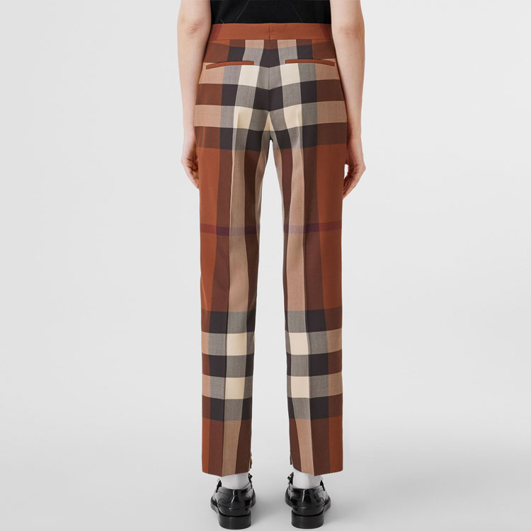 Purchase (W) 버버리 SS22 체크 울 캐주얼 바지 브라운 80505561