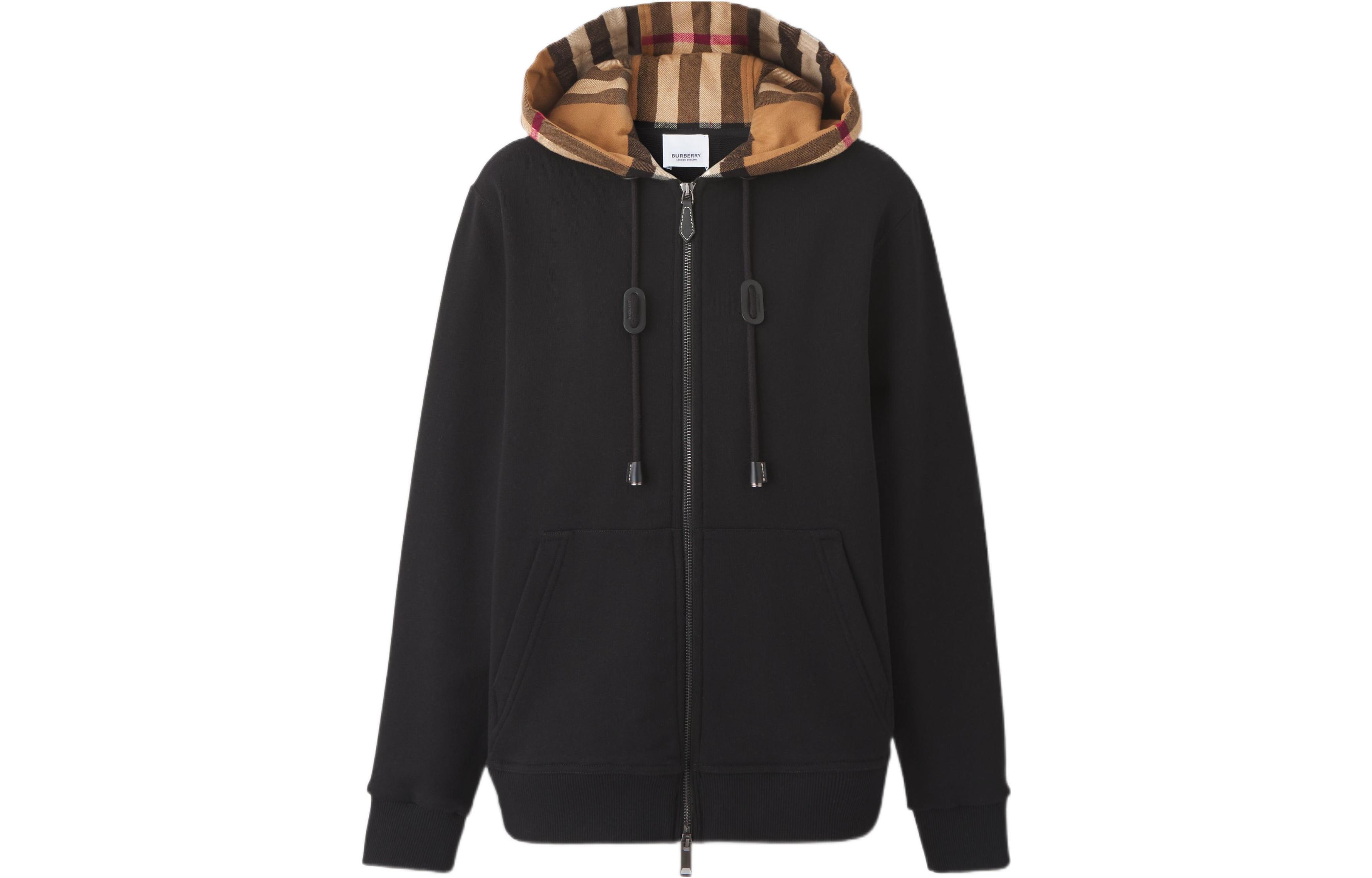 (Women) Burberry SS22 Checkered Cotton Hoodie  Black 80558681 圖 2