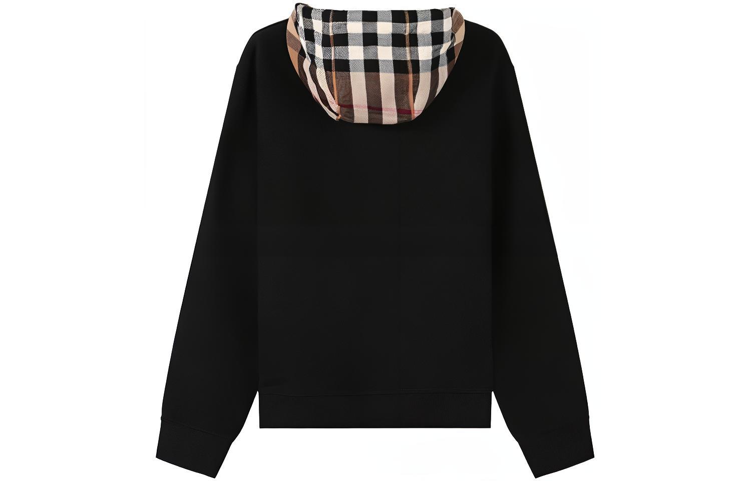 (Women) Burberry SS22 Checkered Cotton Hoodie  Black 80558681 圖 5