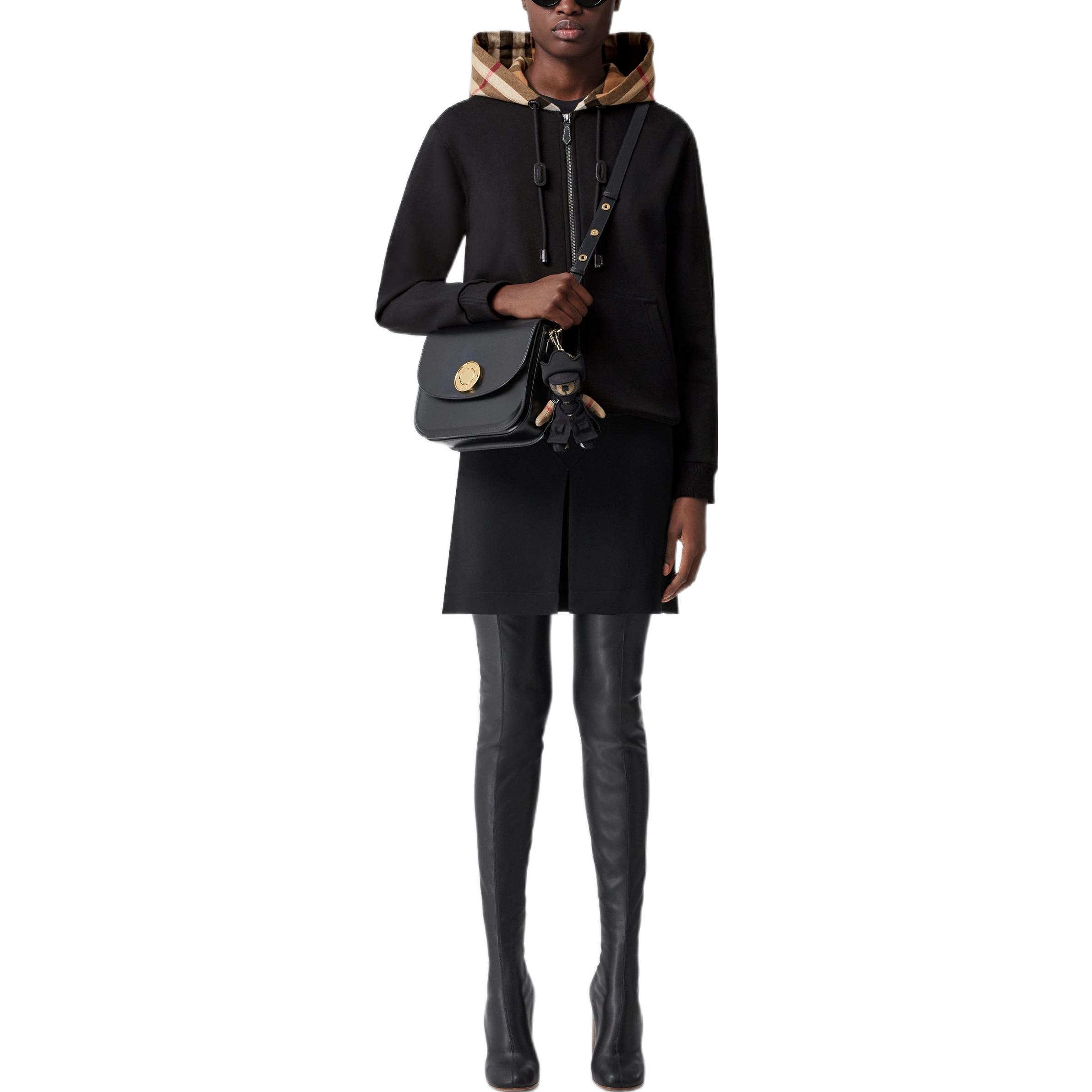 (Women) Burberry SS22 Checkered Cotton Hoodie  Black 80558681 圖 6