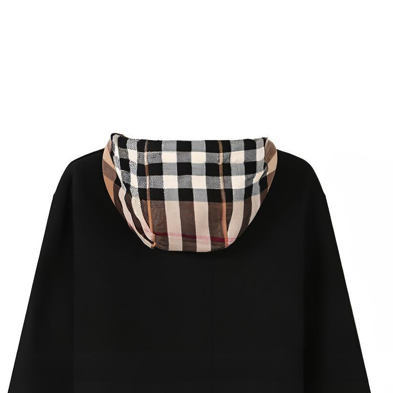 (Women) Burberry SS22 Checkered Cotton Hoodie  Black 80558681 圖 9