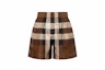 Buy (W) Burberry SS22 拼色格紋高腰休閒短褲 女款 棕色 80510951