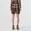 Shop (W) Burberry SS22 拼色格紋高腰休閒短褲 女款 棕色 80510951