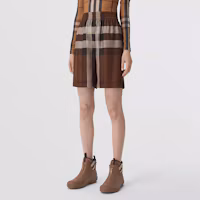 Purchase (W) Burberry SS22 Pantalones Cortos Mujer Colorblock Cuadros Cintura Alta Marrón 80510951