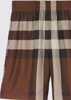 Sizing (W) Burberry SS22 Pantalones Cortos Mujer Colorblock Cuadros Cintura Alta Marrón 80510951