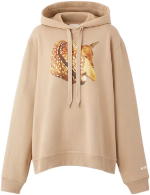(Women) Burberry SS22 Deer Print Cotton Hoodie Loose Fit Beige Brown. 80560521 Order (Women) Burberry SS22 Deer Print Cotton Hoodie Loose Fit Beige Brown. 80560521