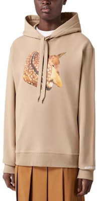 (Women) Burberry SS22 Deer Print Cotton Hoodie Loose Fit Beige Brown. 80560521 Lookbook (Women) Burberry SS22 Deer Print Cotton Hoodie Loose Fit Beige Brown. 80560521