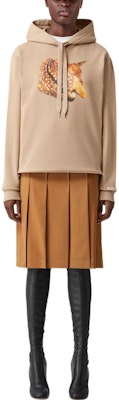 (Women) Burberry SS22 Deer Print Cotton Hoodie Loose Fit Beige Brown. 80560521 Purchase (Women) Burberry SS22 Deer Print Cotton Hoodie Loose Fit Beige Brown. 80560521