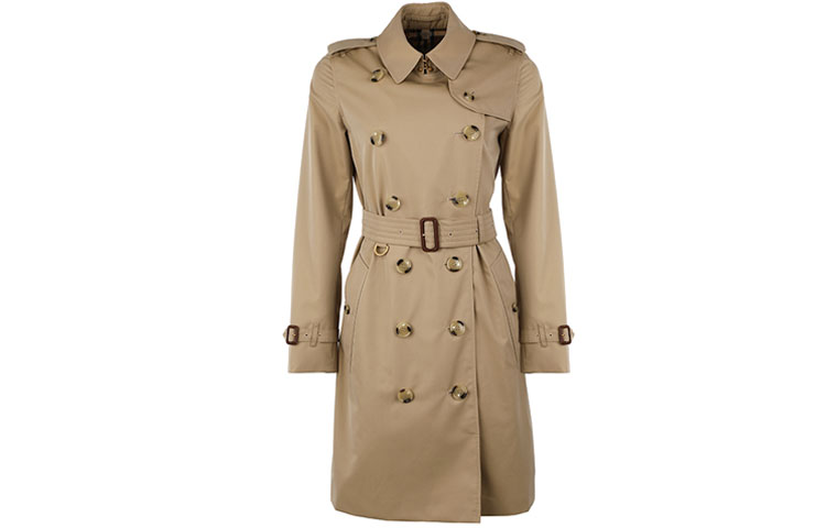 Buy (Women) Burberry SS22 Double-Breasted Mid-Length Trench Coat Khaki 80457741
