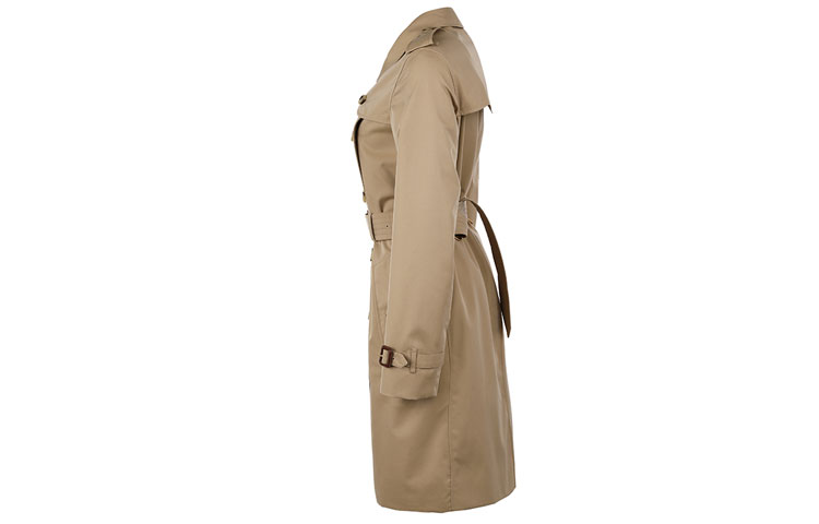 Lookbook (Women) Burberry SS22 Double-Breasted Mid-Length Trench Coat Khaki 80457741