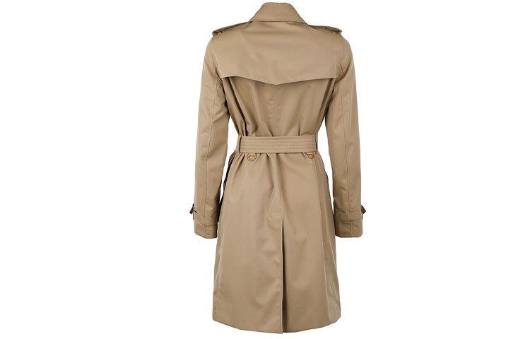 Shop (Women) Burberry SS22 Double-Breasted Mid-Length Trench Coat Khaki 80457741