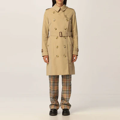 (Women) Burberry SS22 Double-Breasted Mid-Length Trench Coat Khaki 80457741 Purchase (Women) Burberry SS22 Double-Breasted Mid-Length Trench Coat Khaki 80457741