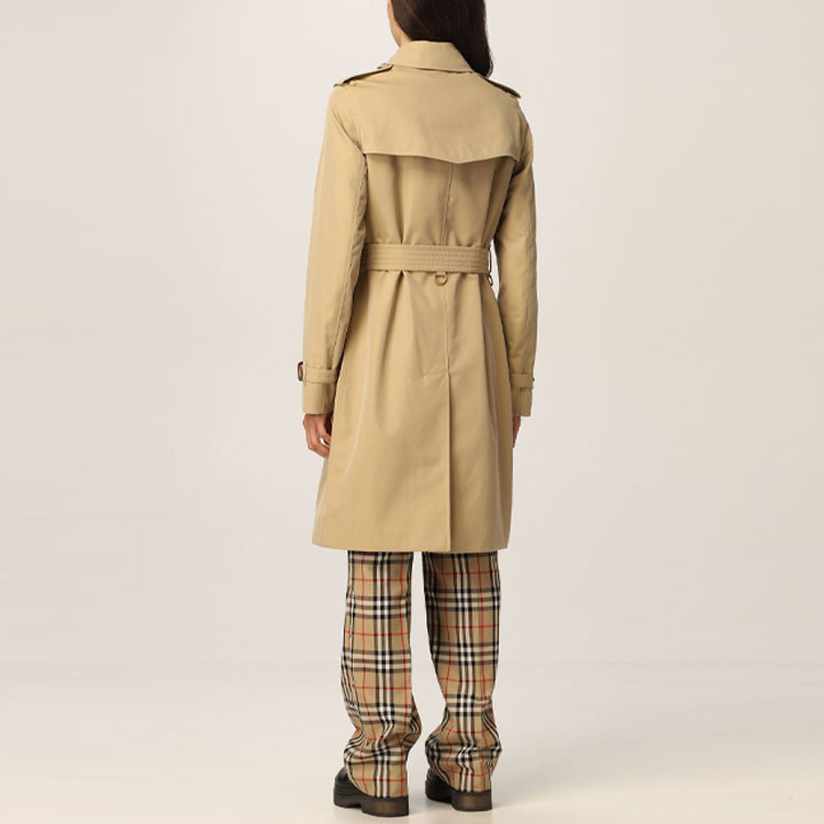Details for (Women) Burberry SS22 Double-Breasted Mid-Length Trench Coat Khaki 80457741