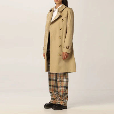 (Women) Burberry SS22 Double-Breasted Mid-Length Trench Coat Khaki 80457741 Sizing (Women) Burberry SS22 Double-Breasted Mid-Length Trench Coat Khaki 80457741