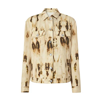 (Women) Burberry SS22 Faded Effect Long-Sleeve Denim Jacket Women’s Yellow. 80165481
