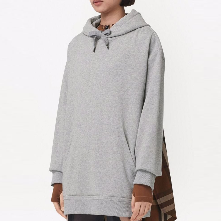(Women) Burberry SS22 Grey Check Patchwork Hoodie Long Sleeve Relaxed Fit. 80489241 圖 5