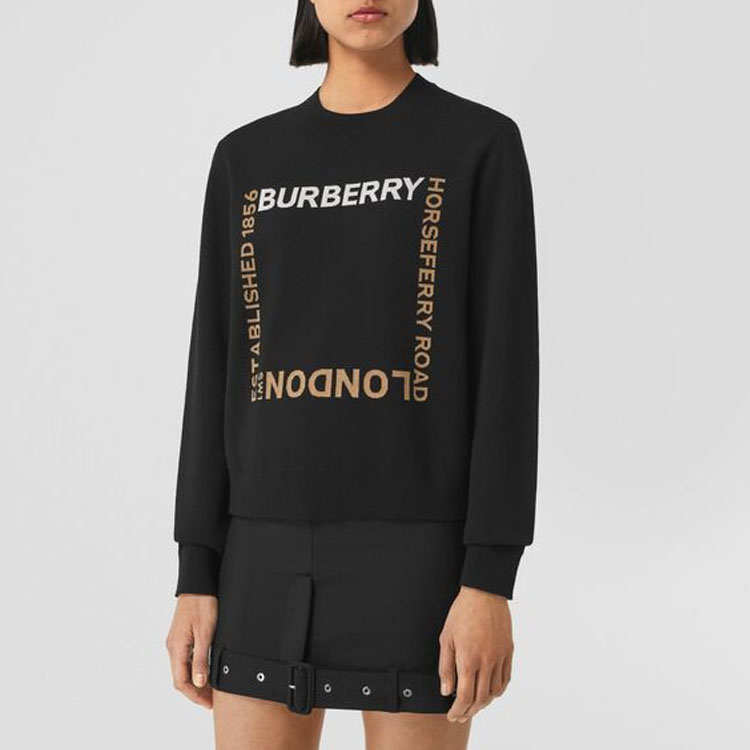 (Women) Burberry SS22 Horseferry Jacquard Wool-Blend Sweater Black  Crewneck 80524141 圖 3