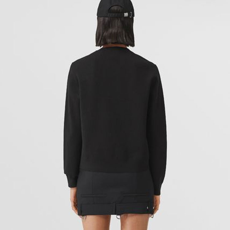 (Women) Burberry SS22 Horseferry Jacquard Wool-Blend Sweater Black  Crewneck 80524141 圖 4