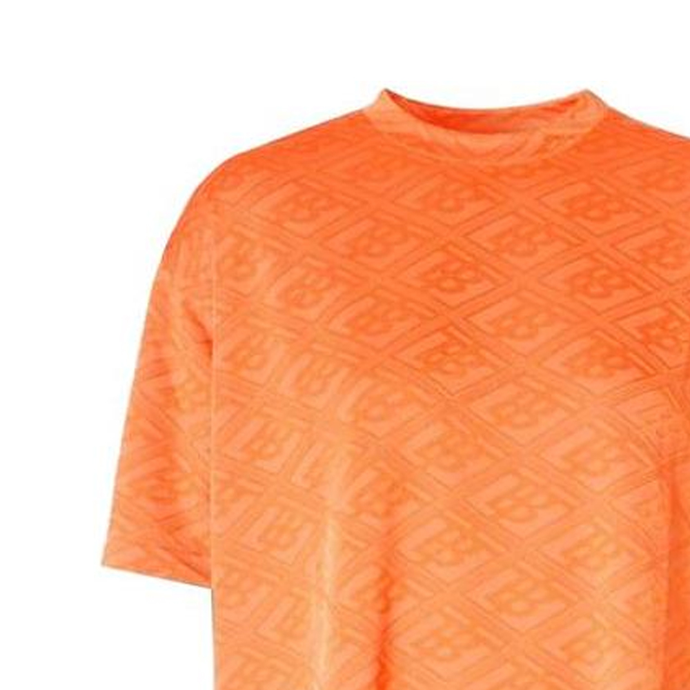 (Women) Burberry SS22 Jacquard Pattern Oversized Orange T-Shirt for Women 80302711 圖 3