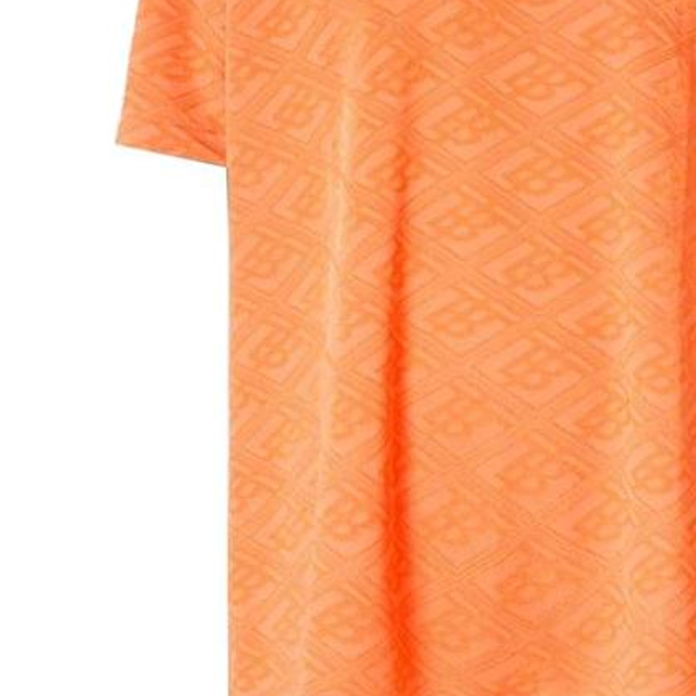 (Women) Burberry SS22 Jacquard Pattern Oversized Orange T-Shirt for Women 80302711 圖 4