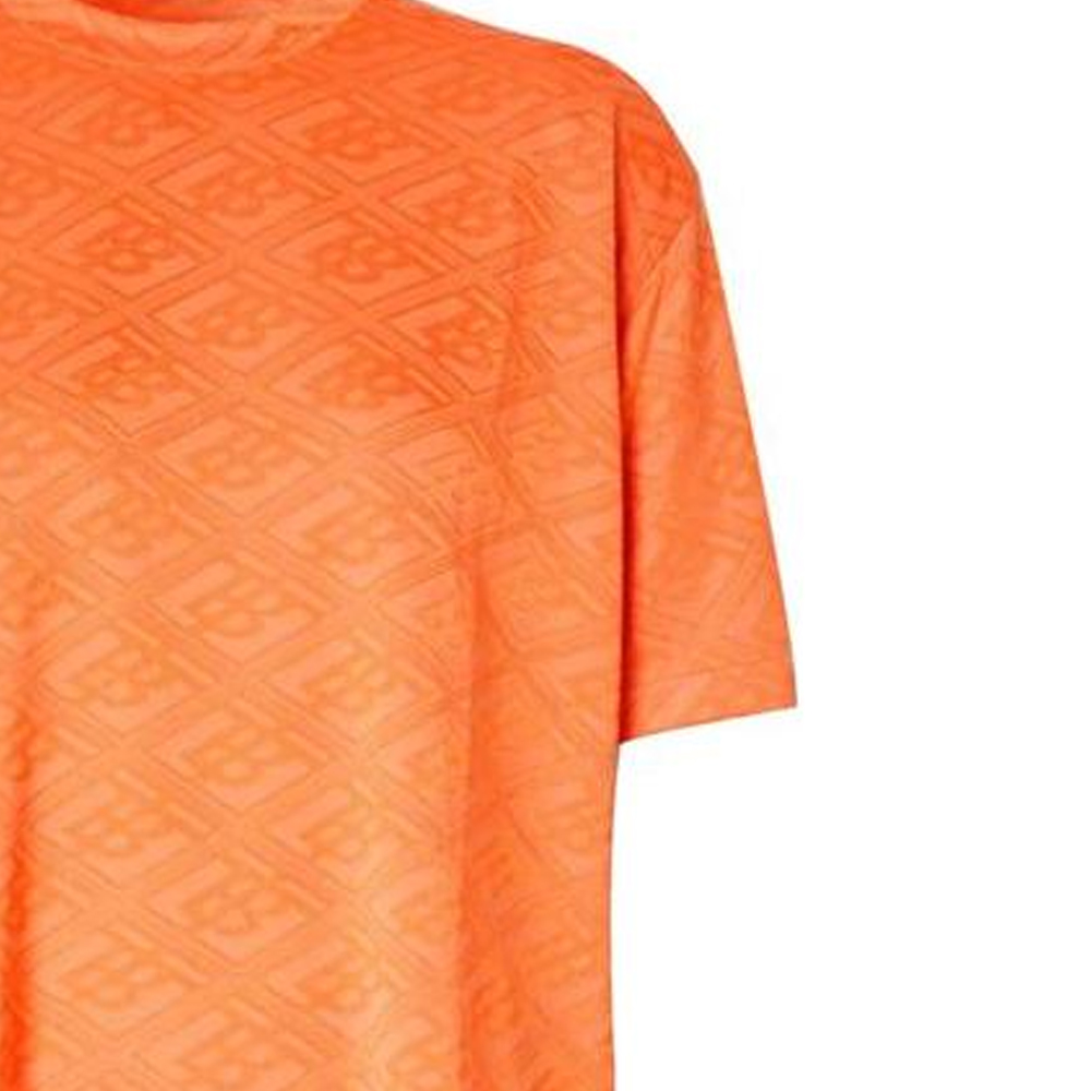 (Women) Burberry SS22 Jacquard Pattern Oversized Orange T-Shirt for Women 80302711 圖 6