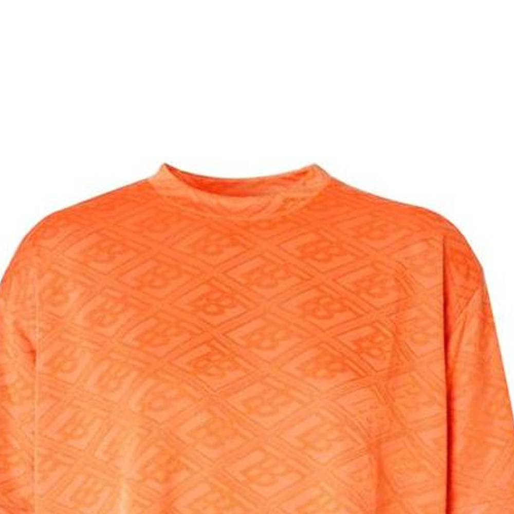 (Women) Burberry SS22 Jacquard Pattern Oversized Orange T-Shirt for Women 80302711 圖 7