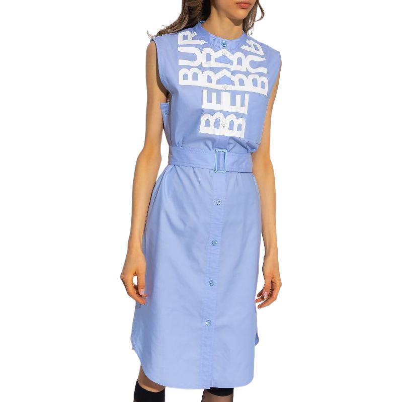 Lookbook (W) Burberry SS22 Dress Wanita Tanpa Lengan Biru Muda. 80525471