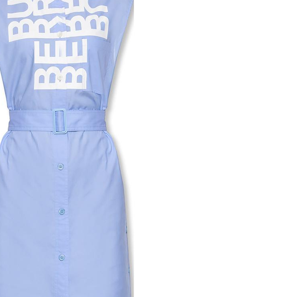 Sizing (W) Burberry SS22 Dress Wanita Tanpa Lengan Biru Muda. 80525471