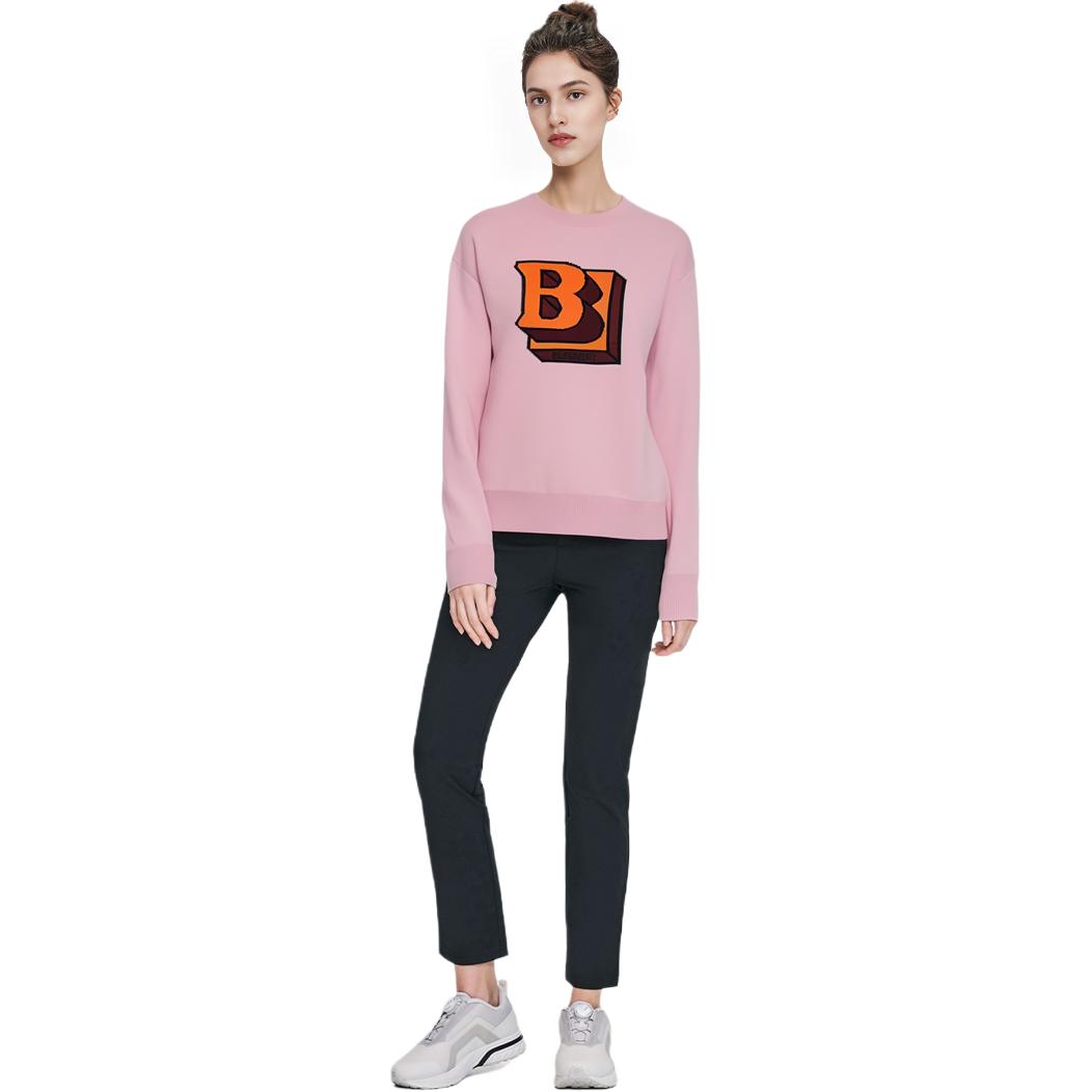 Purchase (Women) Burberry SS22 Logo Jacquard Crewneck Pullover Sweater  Pink 80484631