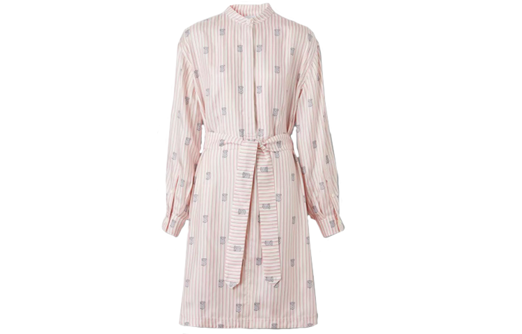 (Women) Burberry SS22 Logo Print Belted Short Sleeve Dress Women’s Light Pink. 80506351