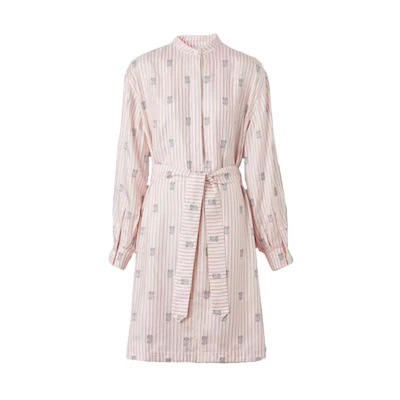 (Women) Burberry SS22 Logo Print Belted Short Sleeve Dress Women’s Light Pink. 80506351